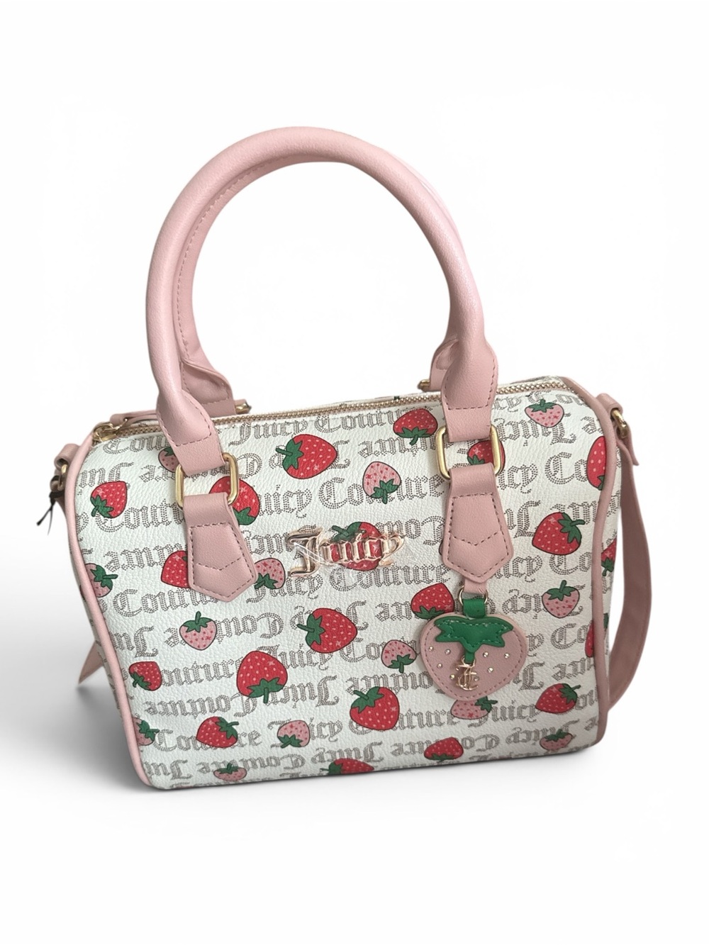 2 for 1 - Juicy Couture Pink Strawberry Print Satchel and a small handbag. NWT - Picture 2 of 8